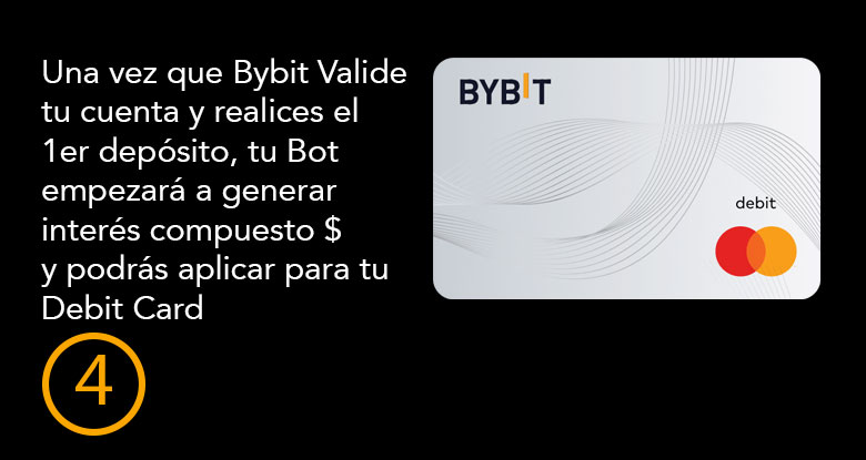 ByBitBot - validación, depósito y Debit Card