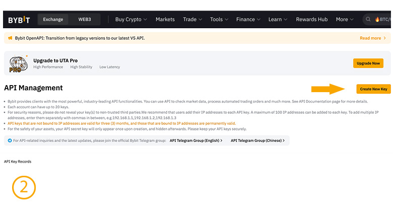 Bybit API config