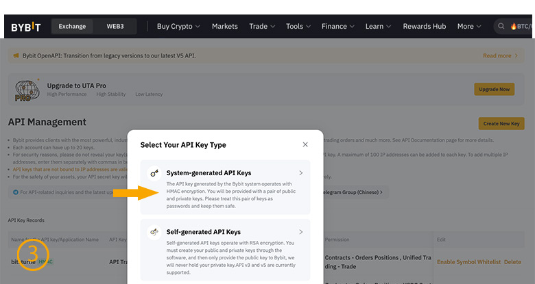 Bybit API config